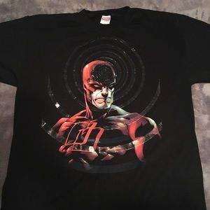 Black Marvel Daredevil T-Shirt with Raised Sonar